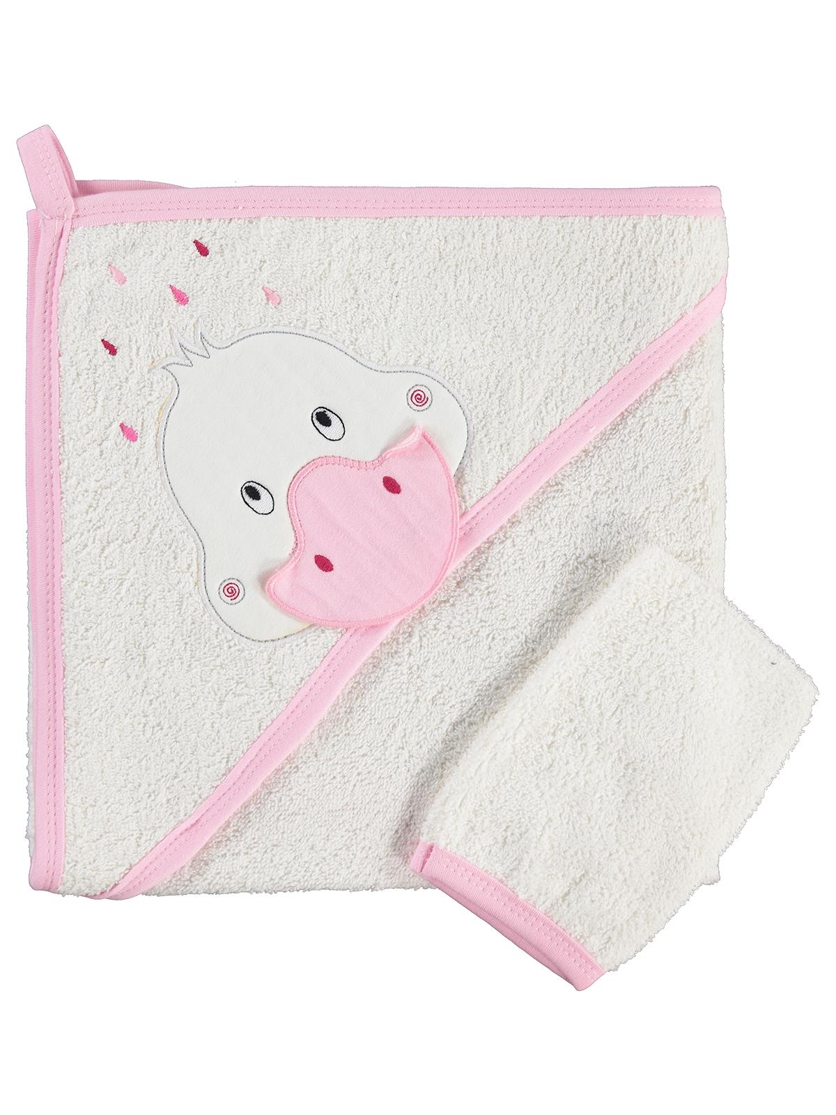 Albimini Ördek Nakıslı Bebek Kurulama Havlusu - Ekru