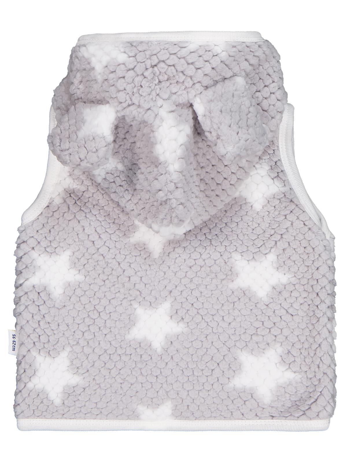 Minidamla Ayı Nakışlı Kapşonlu 1-9 Ay Yelek - Gri