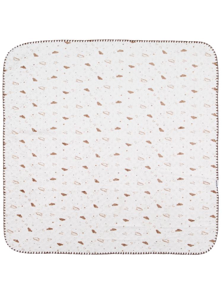 Minidamla Desenli Oyalı Battaniye - Ekru