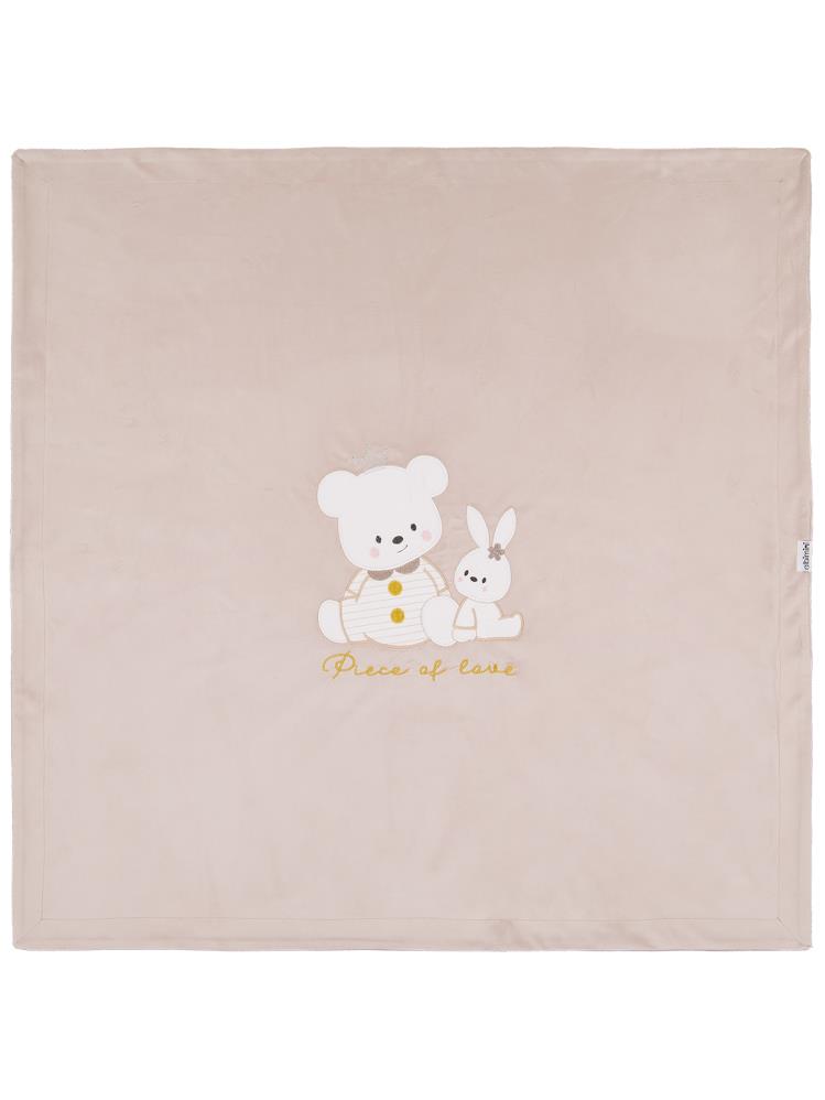 Minidamla Kız Ayı Tavşan Nakış Battaniye - Kahve