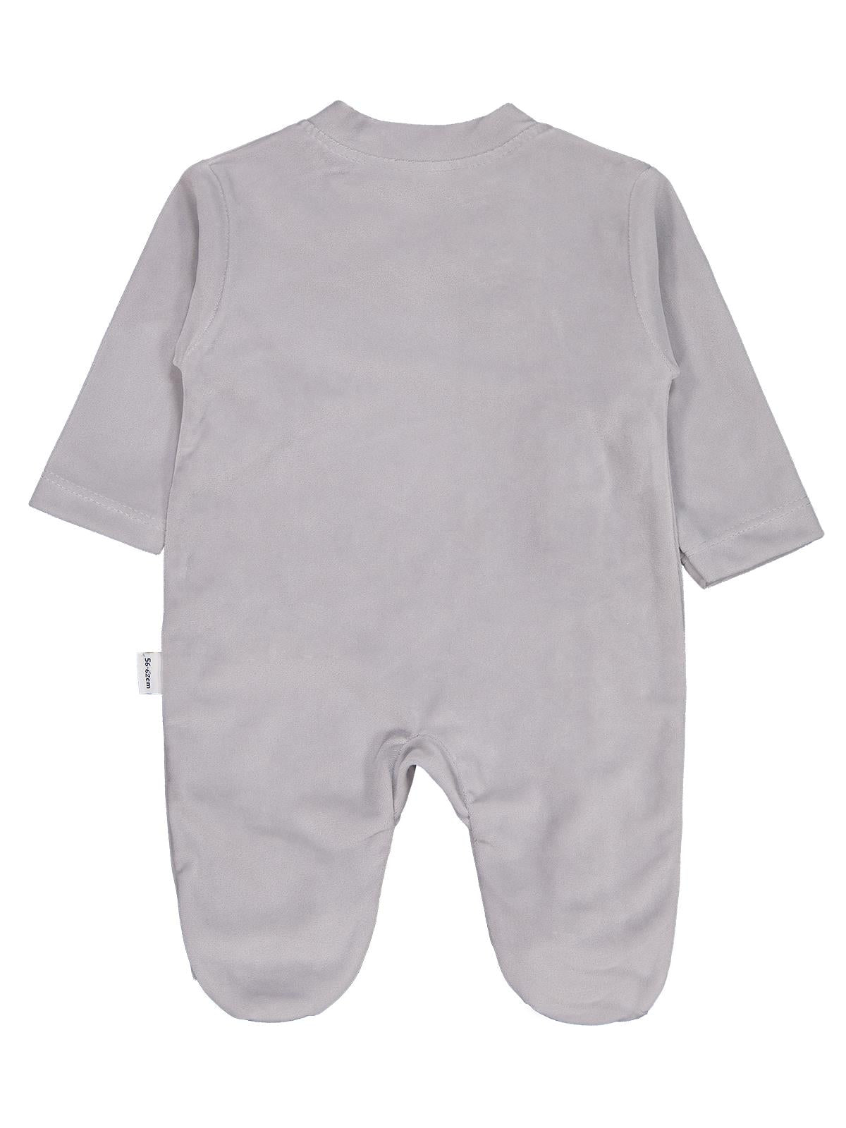 Minidamla Zürafa Nakış Çıtçıtlı 1-6 Ay Tulum - Gri