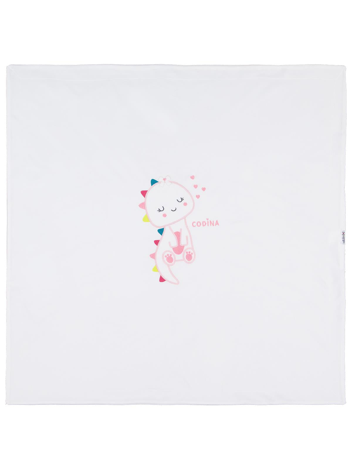 Minidamla Zürafa Nakış Battaniye - Ekru