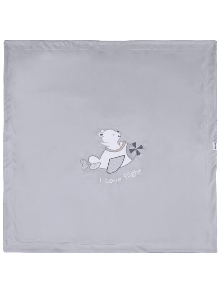 Minidamla Velboa Uçaklı Erkek Battaniye - Gri