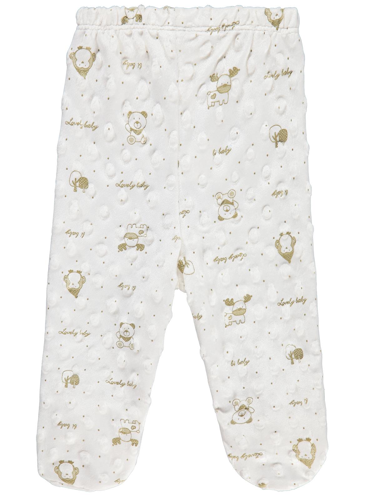 Civil Baby Desenli 1-6 Ay Tek Alt Bebe - Ekru