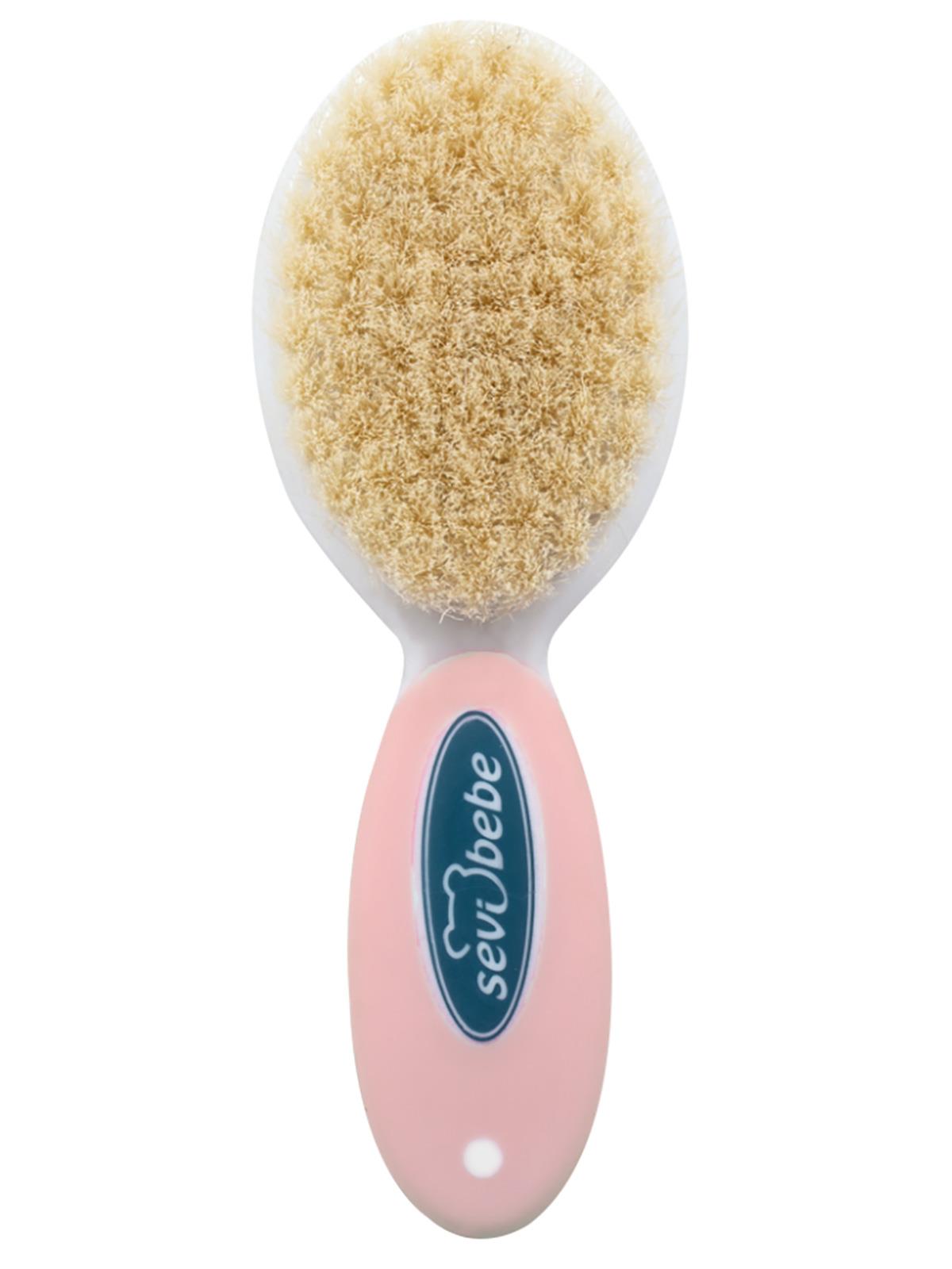 Sevi Bebe Naturel Fırça Tarak Seti - Pembe