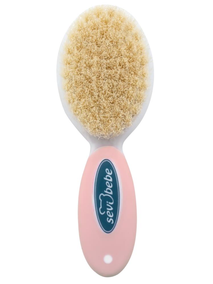Sevi Bebe Naturel Fırça Tarak Seti - Pembe