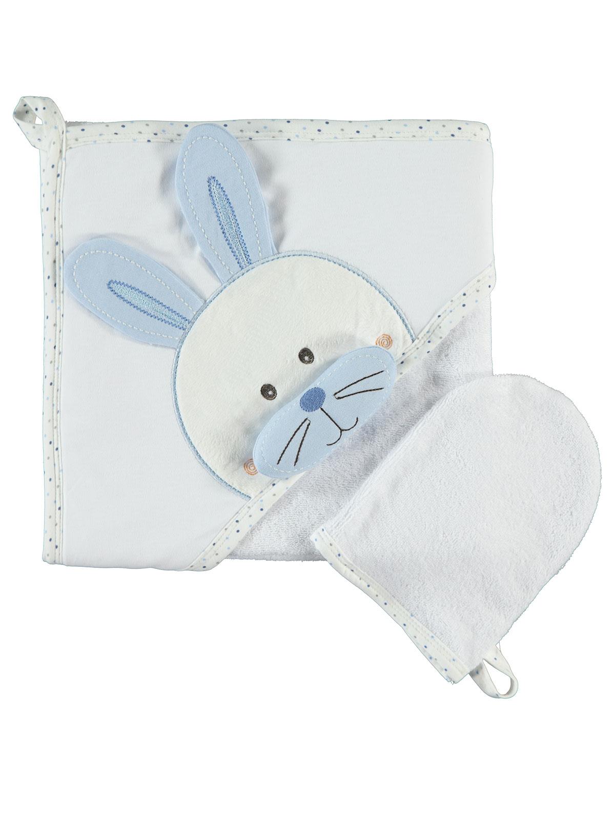 Mınıdamla Tavsan Nakıslı 3 Boyutlu Havlu - Beyaz