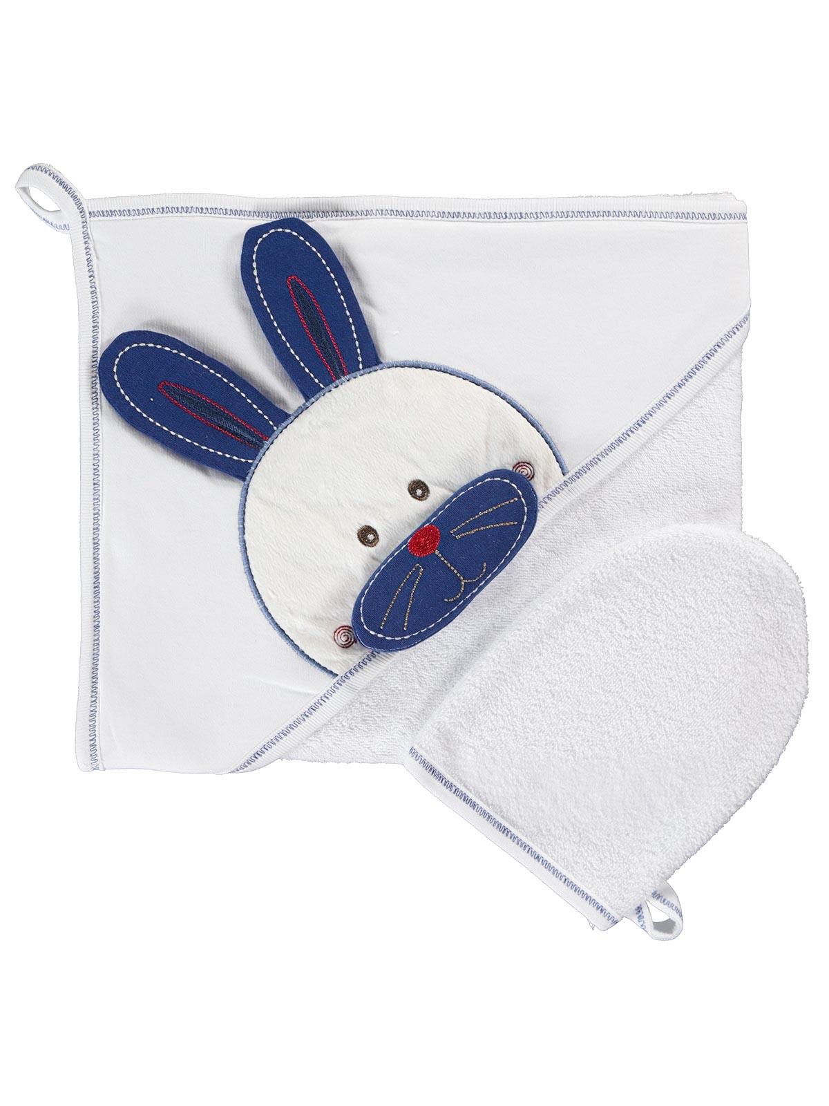 Mınıdamla Tavsan Nakıslı 3 Boyutlu Havlu - Beyaz