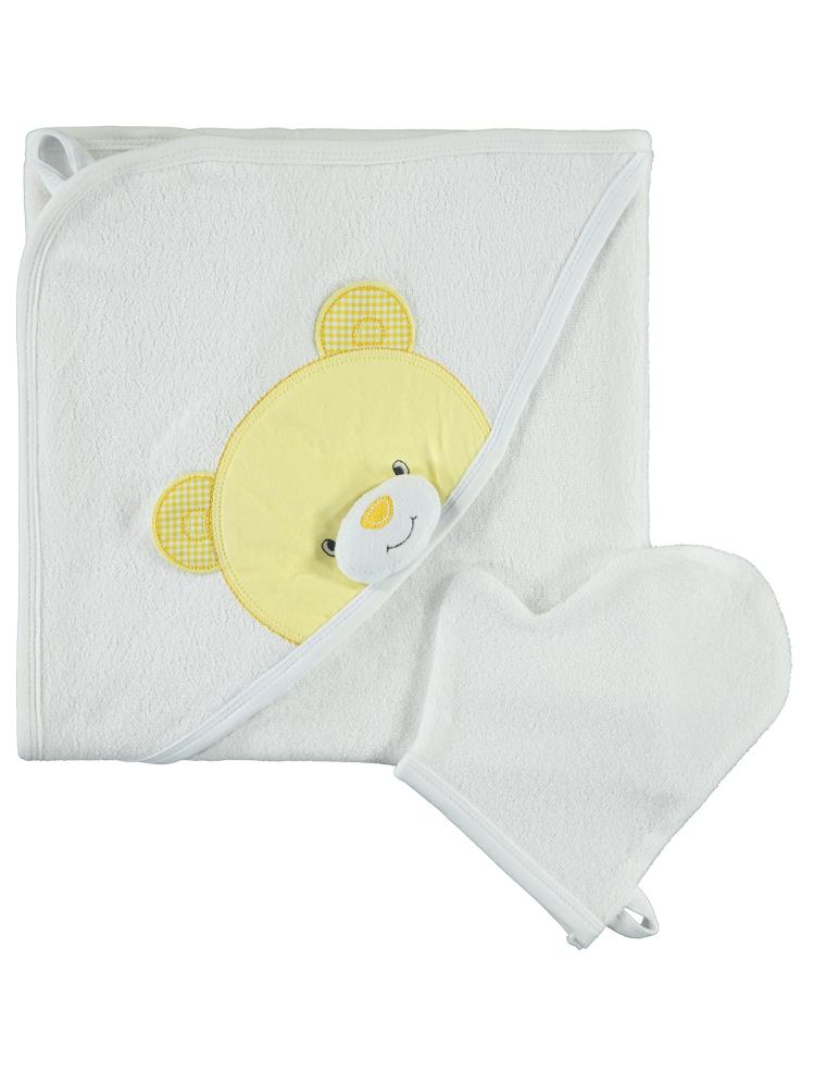 Minidamla Keseli Ayılı Kurulama Havlusu - Sarı