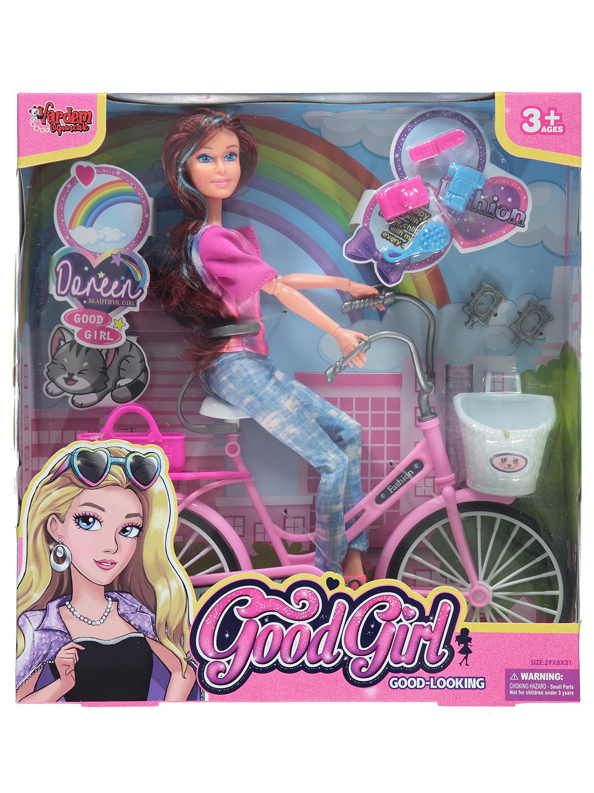 Vardem Oyuncak Bisikletli Ve Aksesuarlı Bebek Renkli