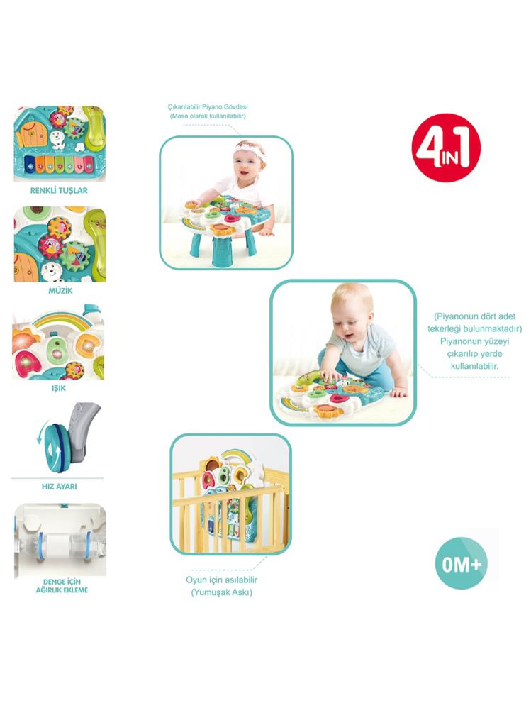 Vardem Pıyanolu 4 In 1 Bebek Yurutecı