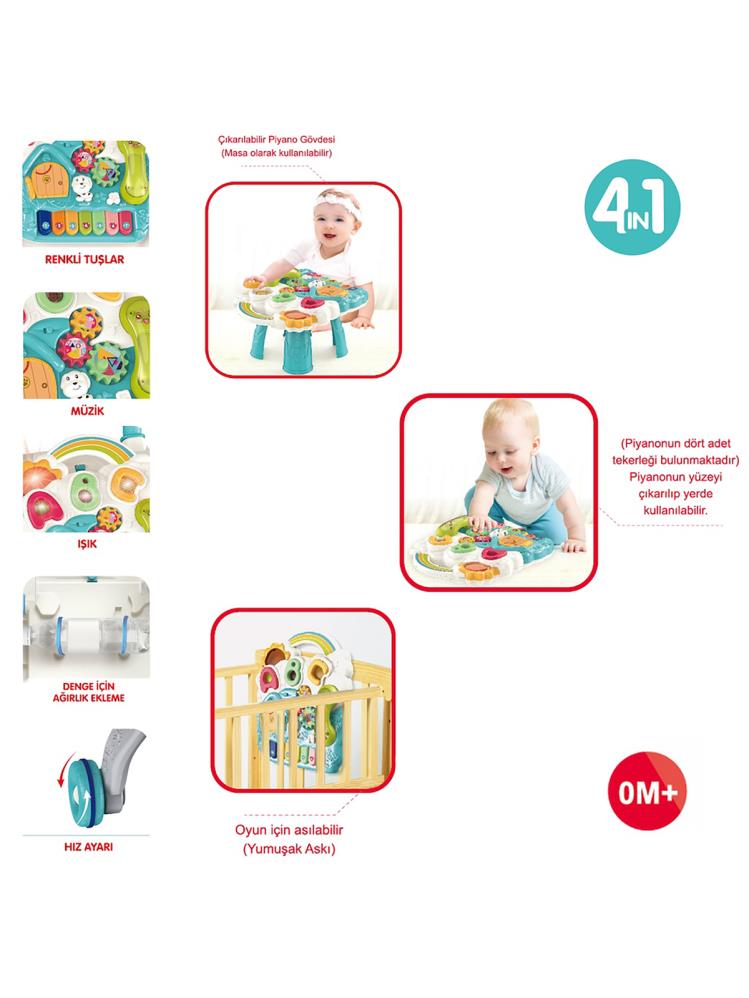 Vardem Pıyanolu 4 In 1 Bebek Yurutecı