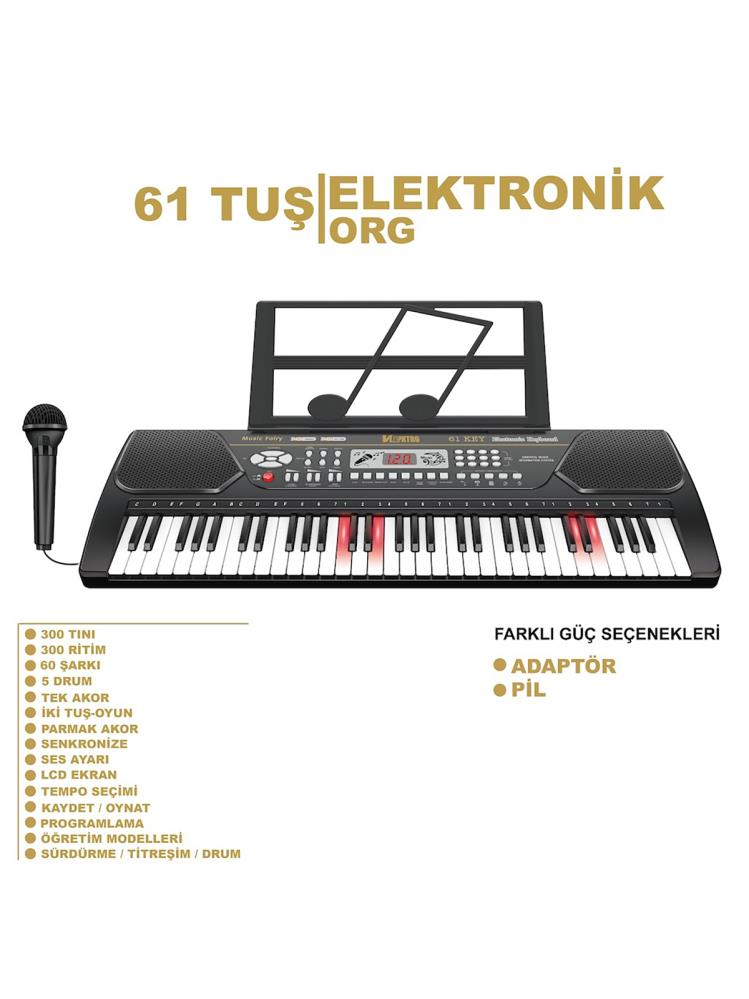 Vardem Vlektro 61 Tus Isıklı Buyuk Elektronık Org