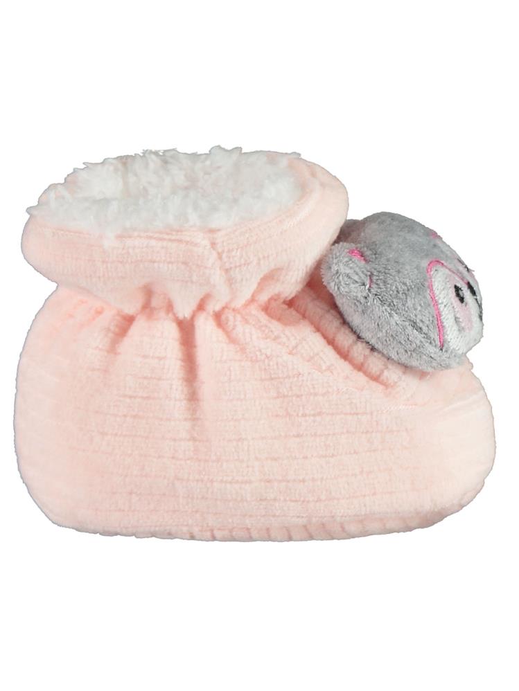Minidamla Figürlü Kadife Patik - Pembe