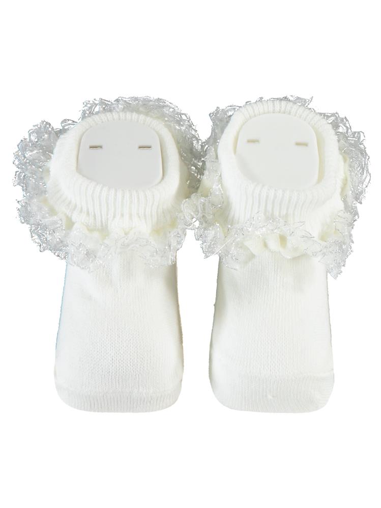 Minidamla SİMLİ AYAKLI ÇORAP - Ekru