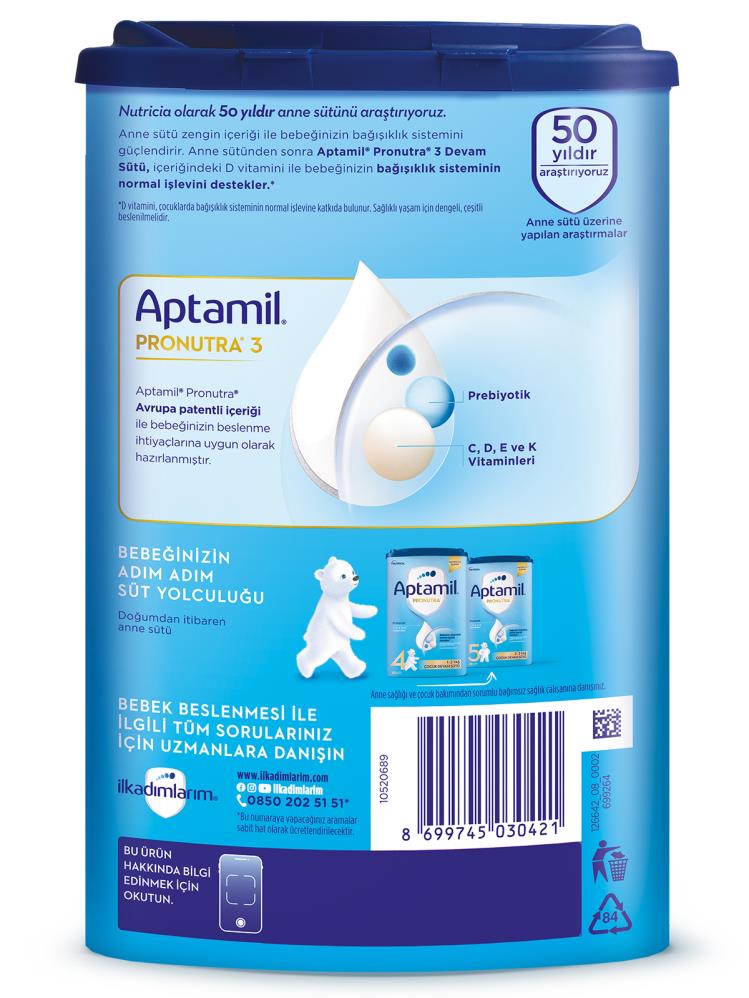 Aptamil 3 Devam Sütü 800 g 9-12 Ay Akıllı Kutu