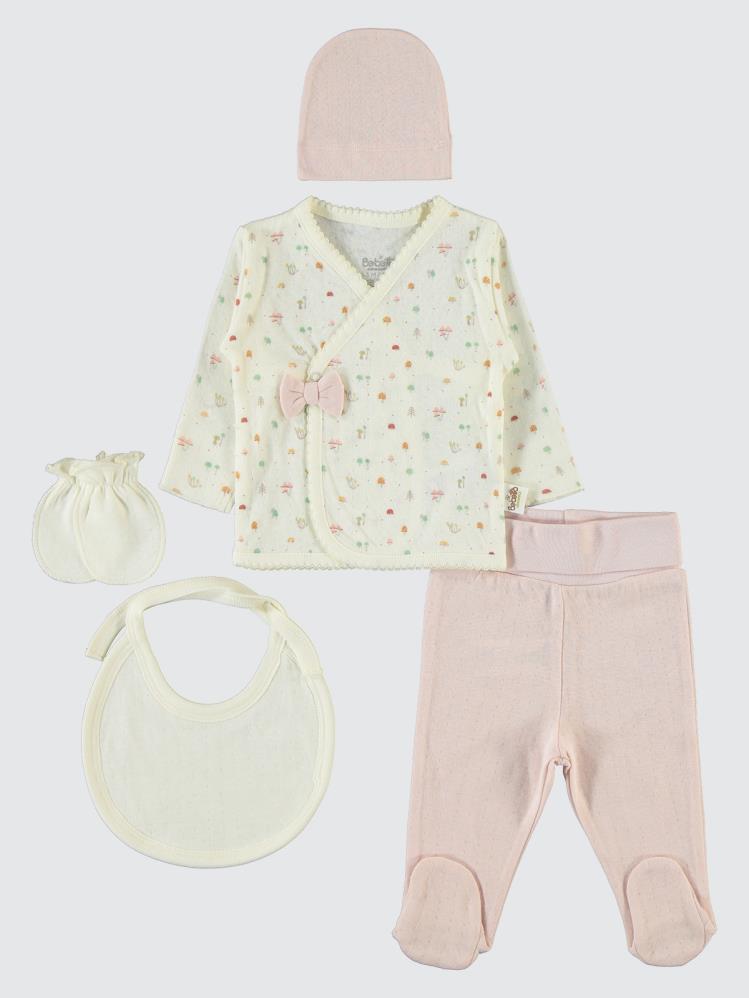 Bebetto Organic Stars and Koalas Zıbın Takımları - Pembe