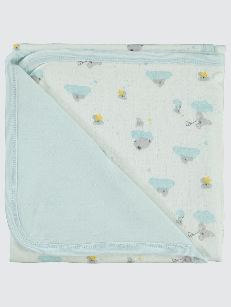 Bebetto Organic Stars and Koalas Battaniye - Mavi