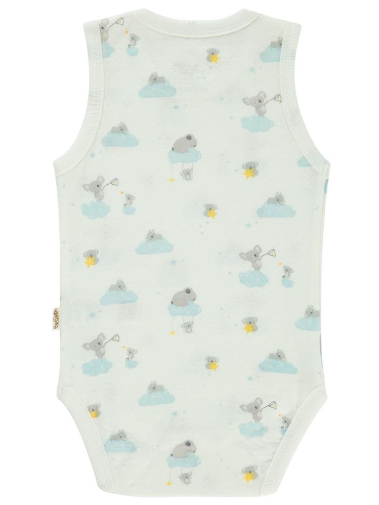 Bebetto Organic Stars and Koalas 12-24 Ay Çıtçıtlı Badi - Ekru