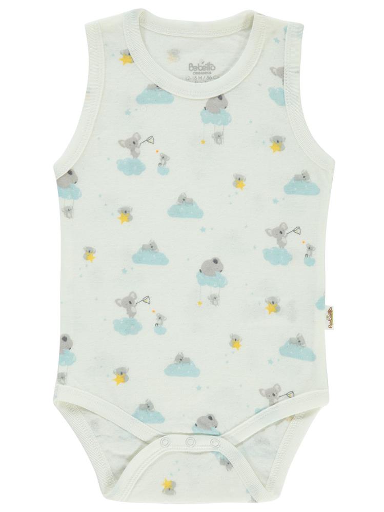 Bebetto Organic Stars and Koalas 12-24 Ay Çıtçıtlı Badi - Ekru