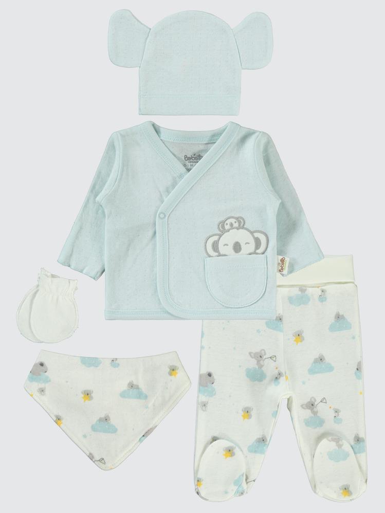 Bebetto Organic Stars and Koalas Zıbın Takımları - Mavi