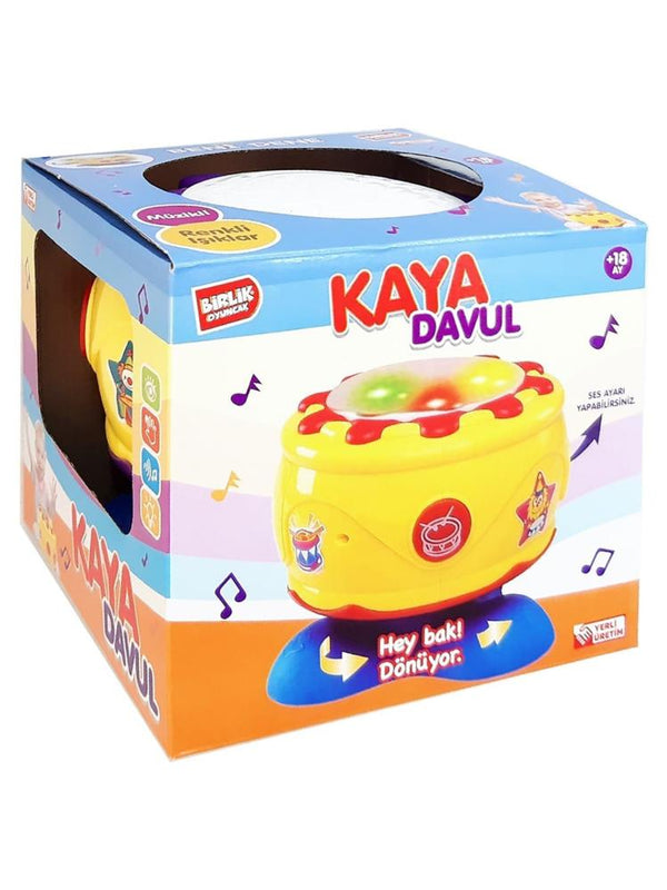 Birlik Oyuncak Pilli Işıklı Kaya Davul Sarı 16 Cm