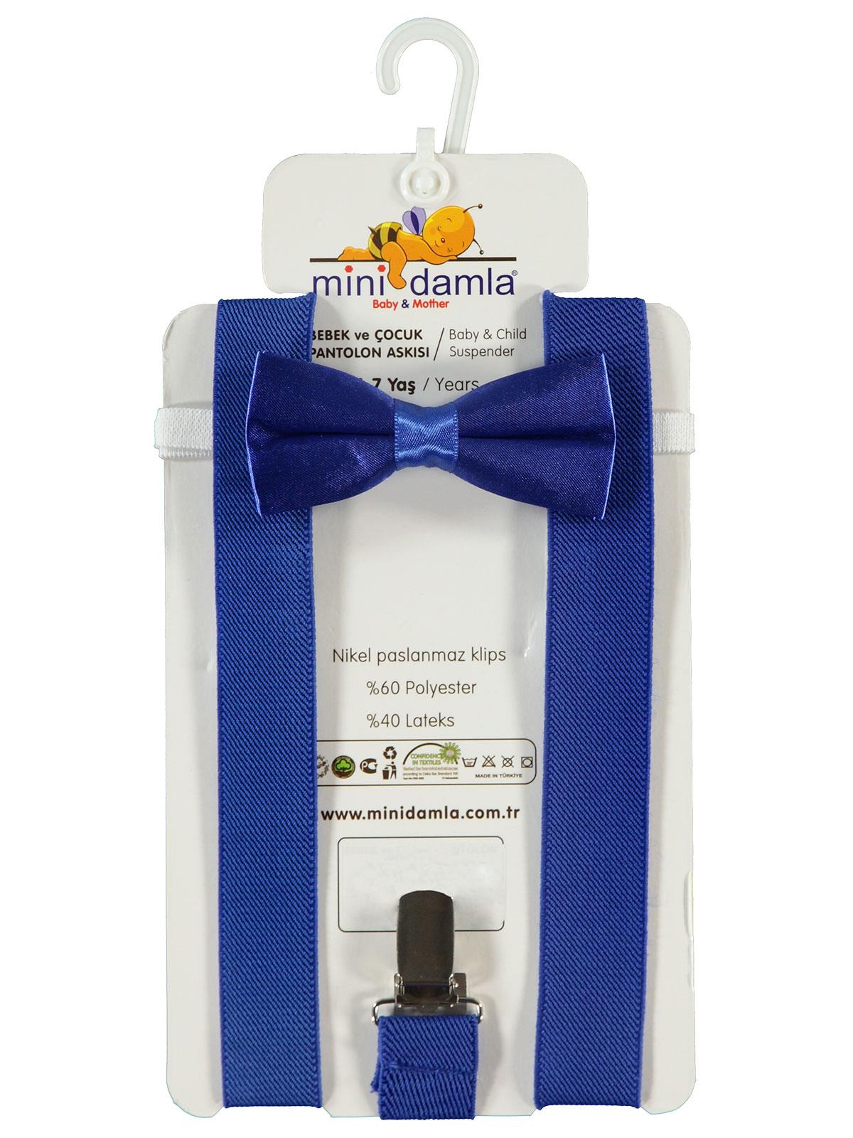 Mınıdamla Papyon Pantolon Askısı Takımı - Mavi