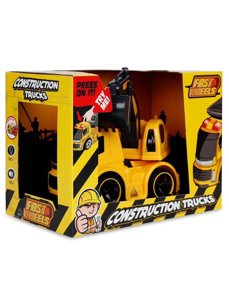 Fast Wheels inşaat kamyonları kepçe ışıklı ve sesli Sürtmeli Oyuncak