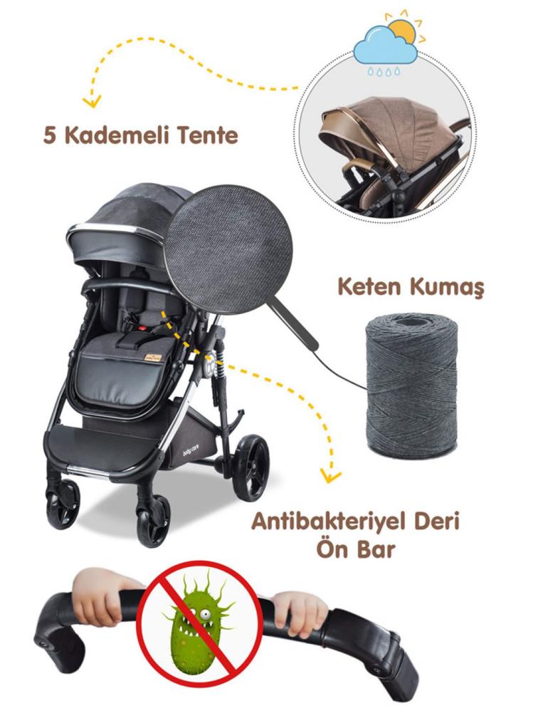 Babycare Colarado Chrome Travel Puset - Siyah