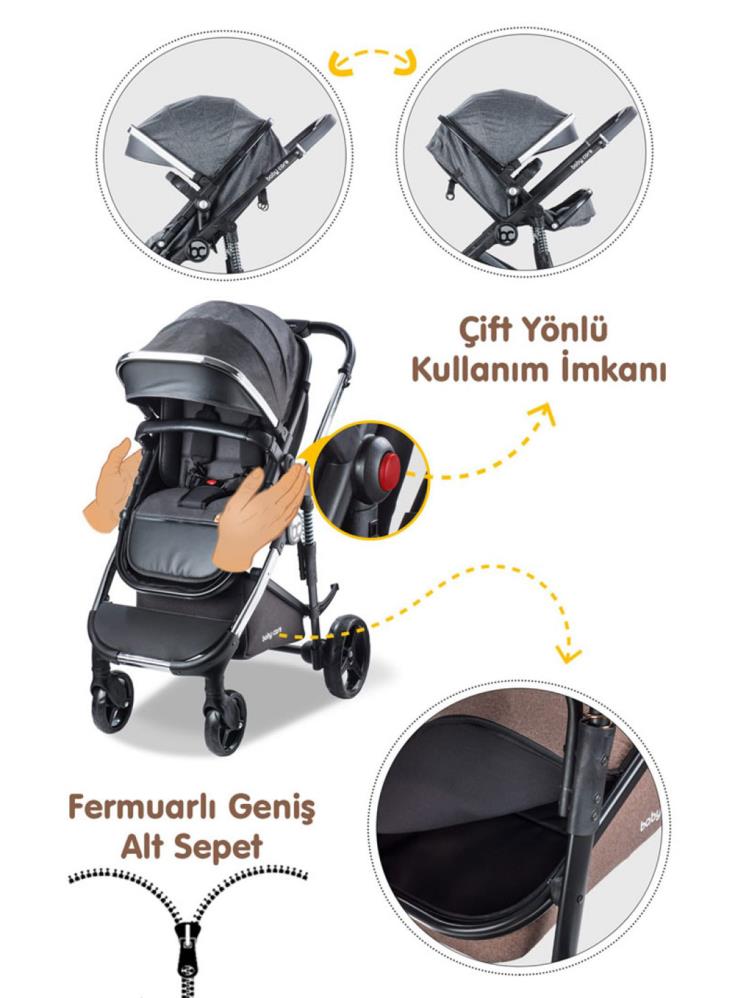 Babycare Colarado Chrome Travel Puset - Siyah