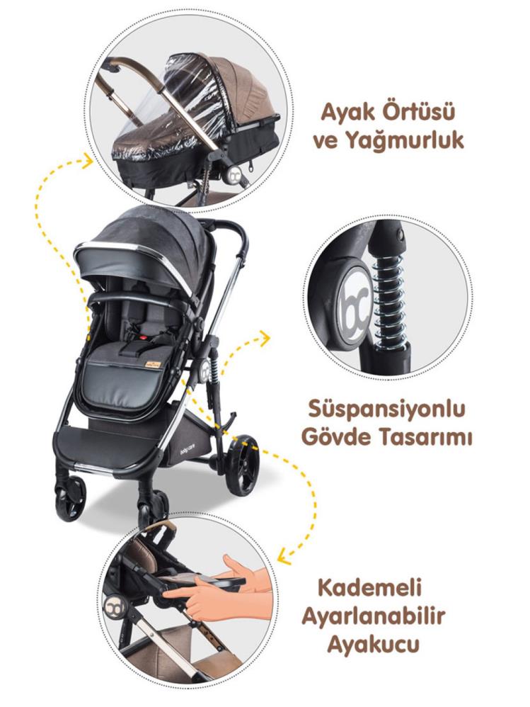 Babycare Colarado Chrome Travel Puset - Siyah