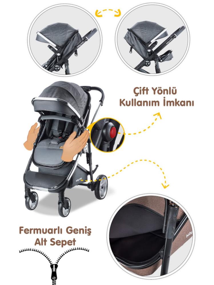 Babycare Colarado Chrome Travel Puset - Gri