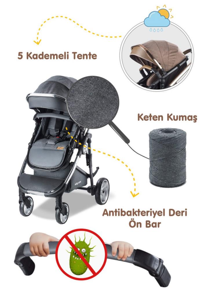 Babycare Colarado Chrome Travel Puset - Gri