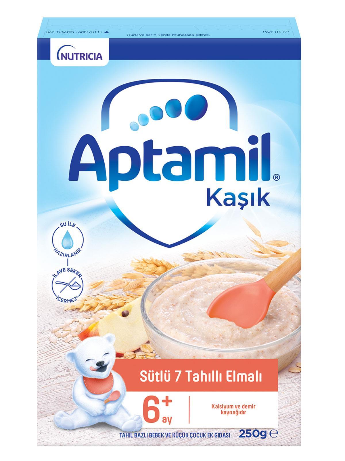 Aptamil Sütlü 7 Tahıllı Elmalı Tahıl Bazlı Kaşık Maması 250 g 6-36 Ay