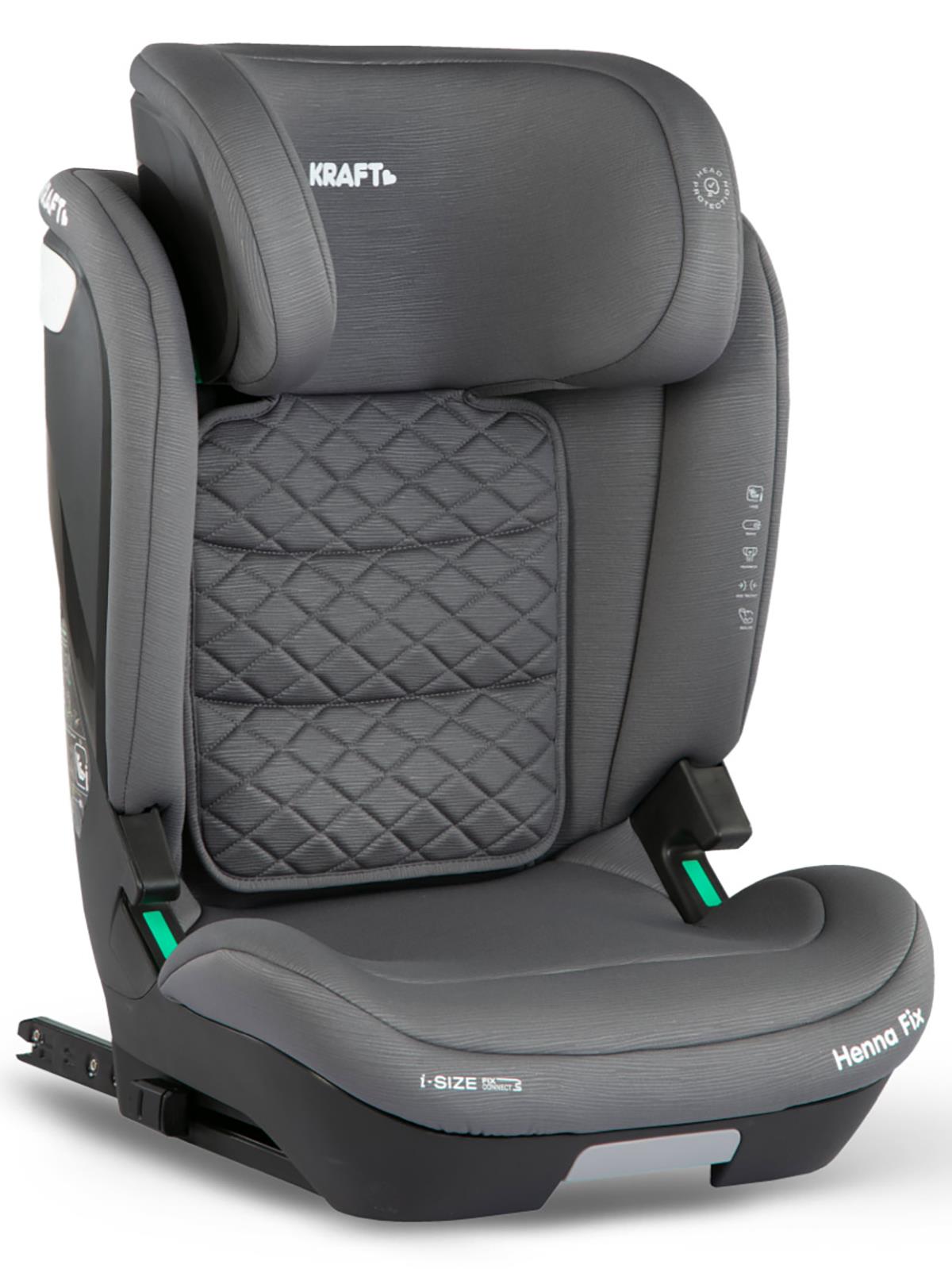 Kraft Henna Fix I-Size Oto Koltuğu 15-36 Kg (100-150 Cm) - Gri