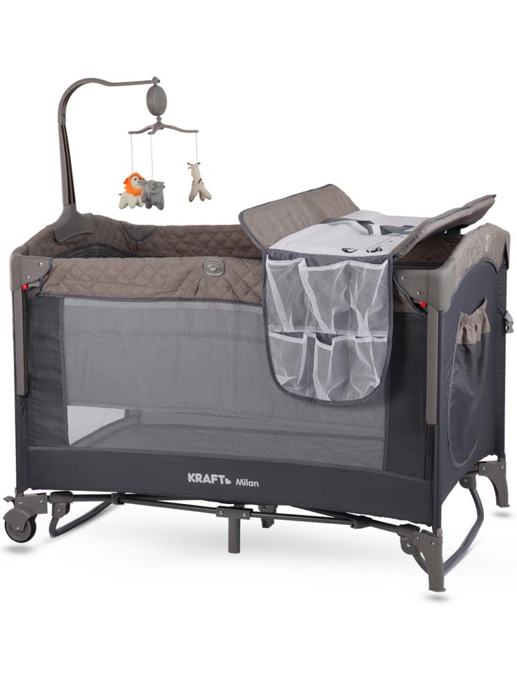 Kraft Milan Anne Yanı Oyun Parkı 70x110 cm - Gri