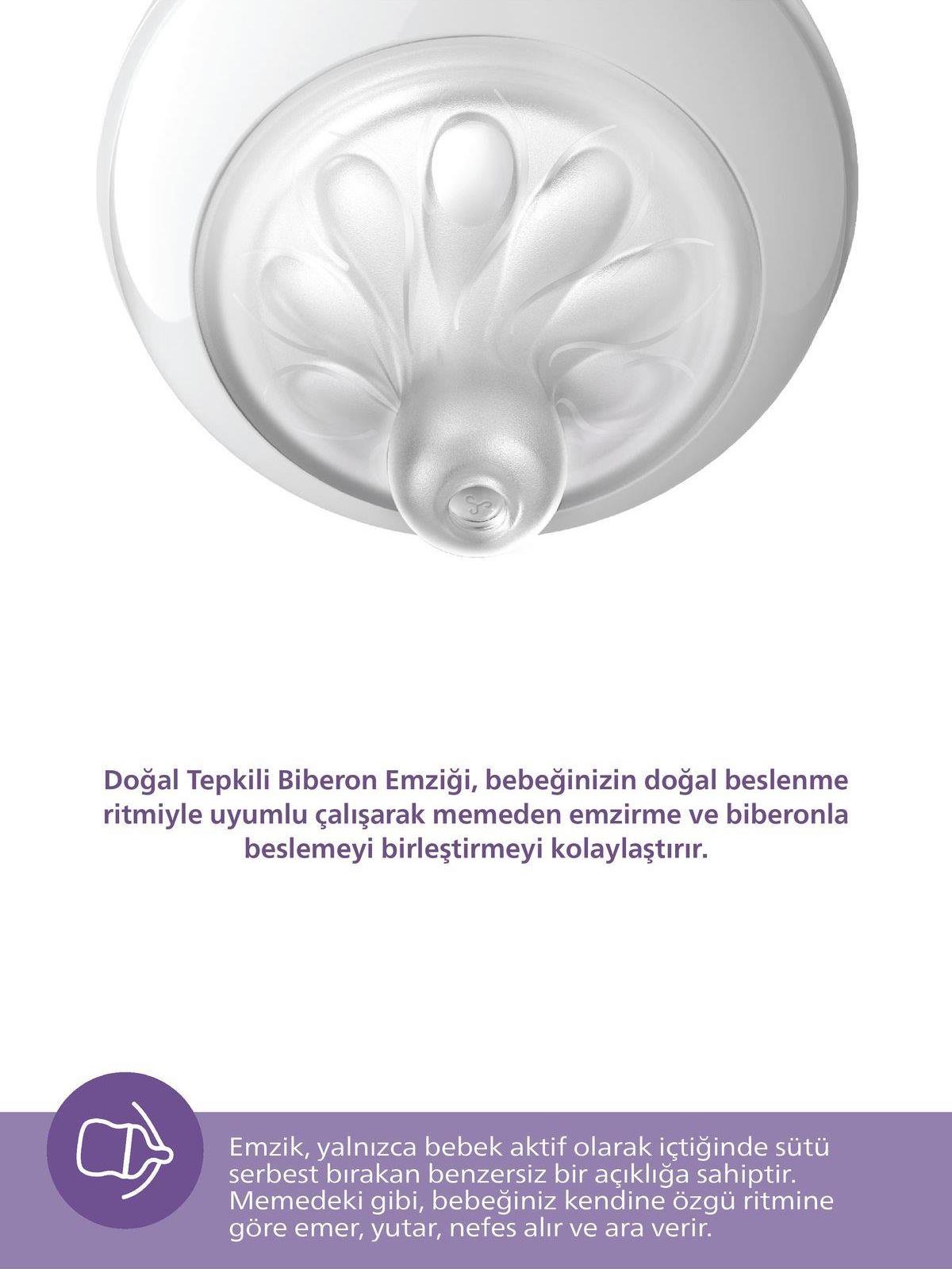 Avent Natural Response PP Biberon125ml0+ Ay,Doğal Tepkili Biberon Emziği - Standart
