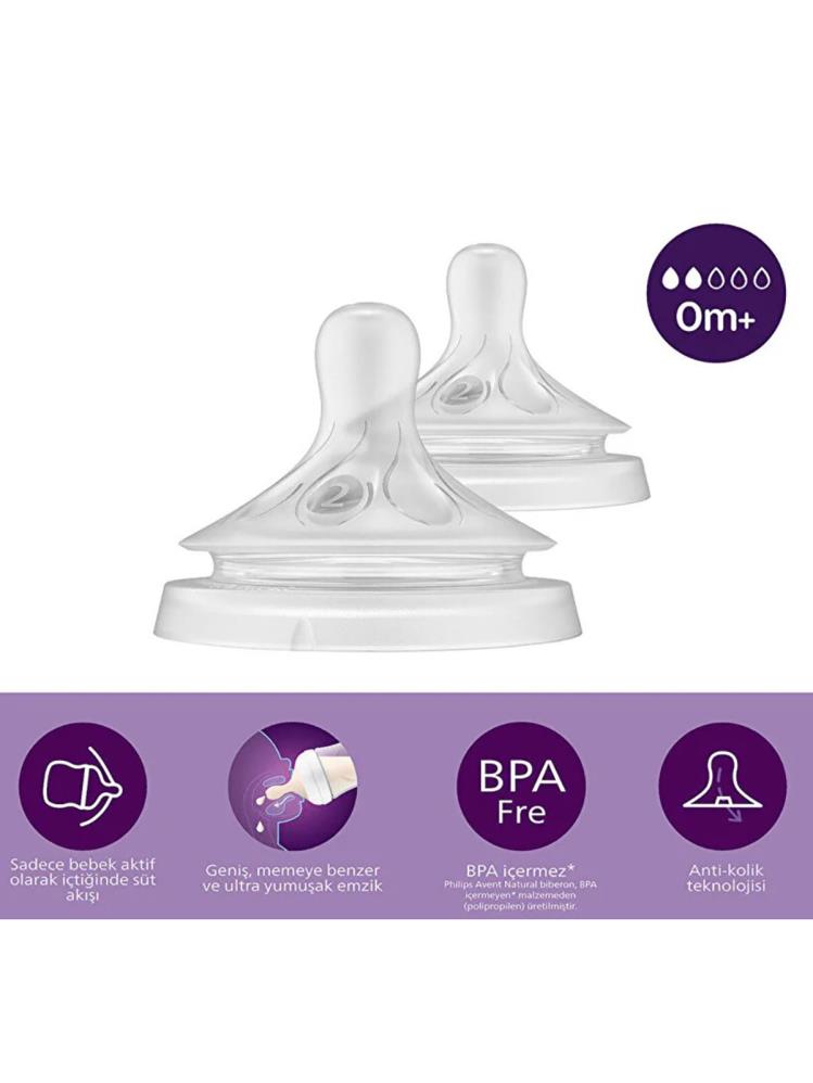 Philips Avent Natural Response 2'li Biberon Emziği2 Numara0+ AyDoğal Tepkili Biberon Emziği