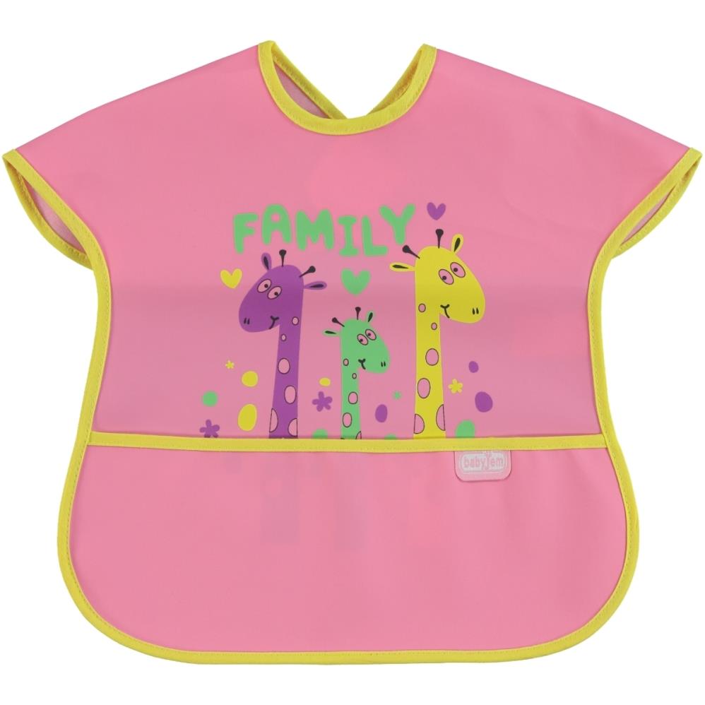 BabyJem Poli Muşamba Önlük Büyük - Pembe