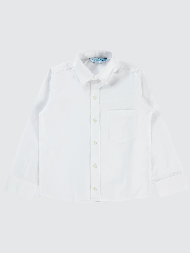 Zeyneva Düz 6-9 Yaş Gömlek - Beyaz