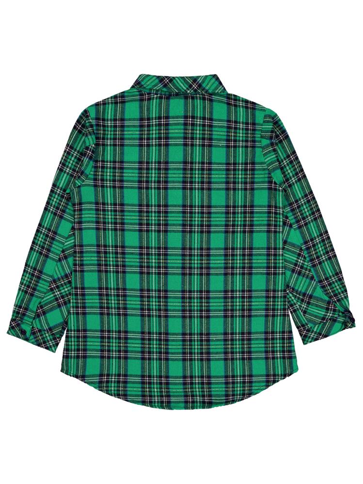 Timo Çift Cepli Ekose Kız 10-13 Yaş Gömlek - Yeşil