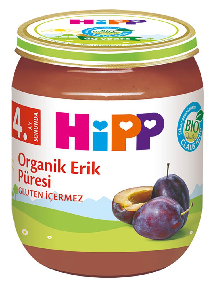 Hipp Organik Erikli Kavanoz Maması 125 gr +4 Ay