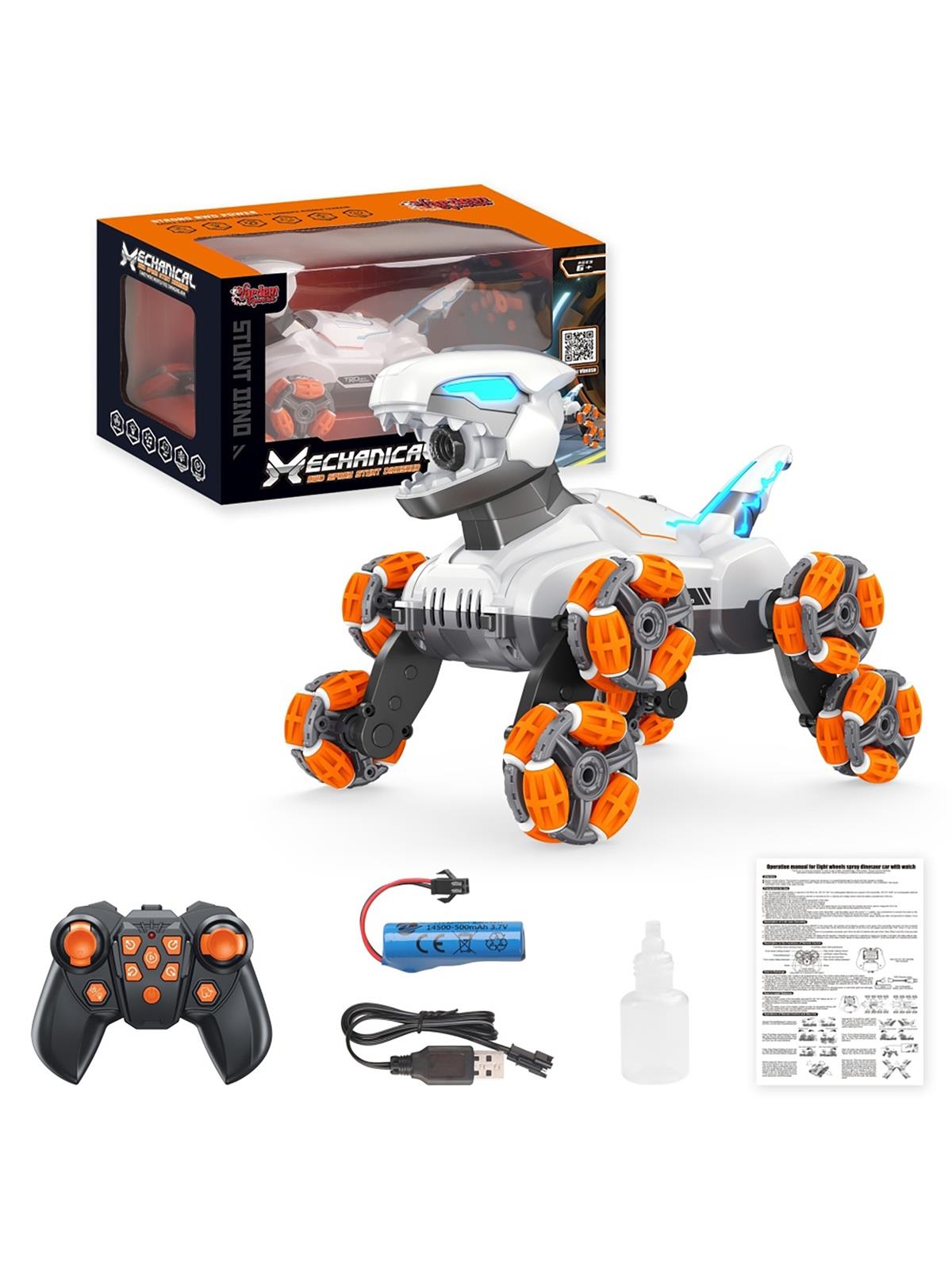 Vardem Oyuncak Uzaktan Kumandalı Full Fonksiyon 8 Teker Buharlı 2.4G Şarjlı Dinozor Araba