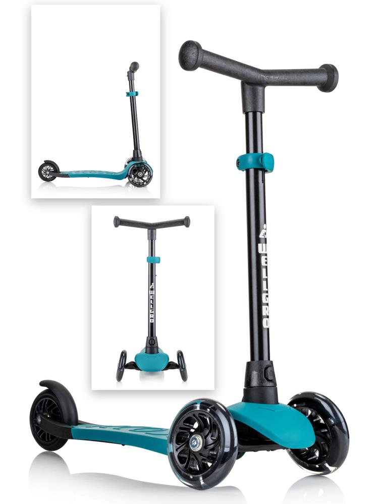Wellgro Işıklı 3 Tekerli Yükseklik Ayarlı Scooter - Yeşil