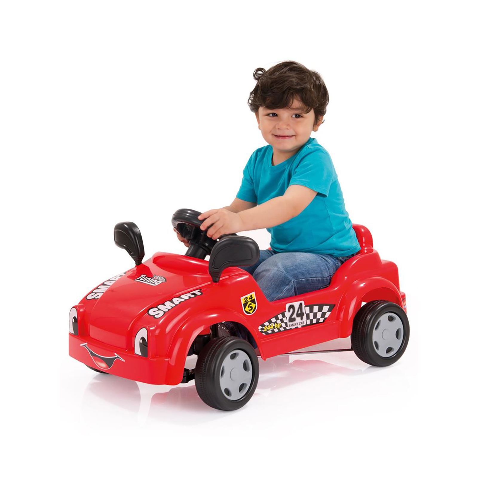 Dolu Smart Oto Pedallı Çocuk Arabası Kırmızı