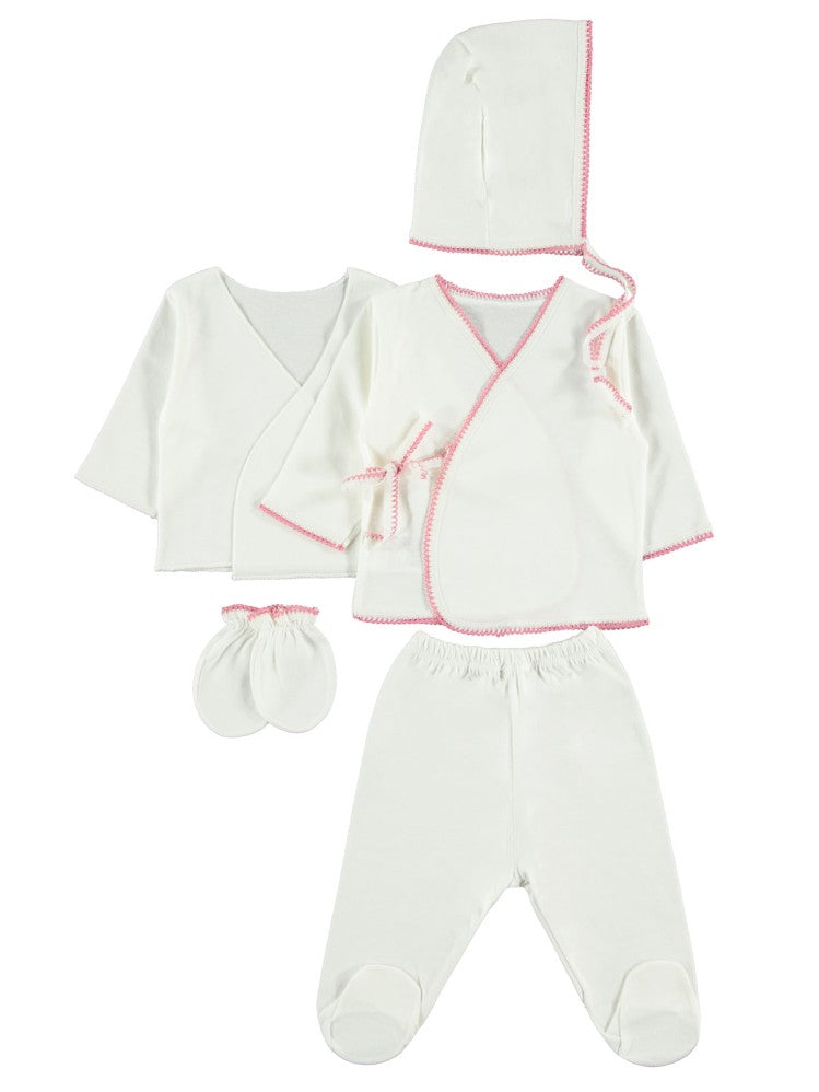 Civil Baby ya Renkli Dantelli 0-1 Ay Unisex Acil Bakım Seti - Pembe