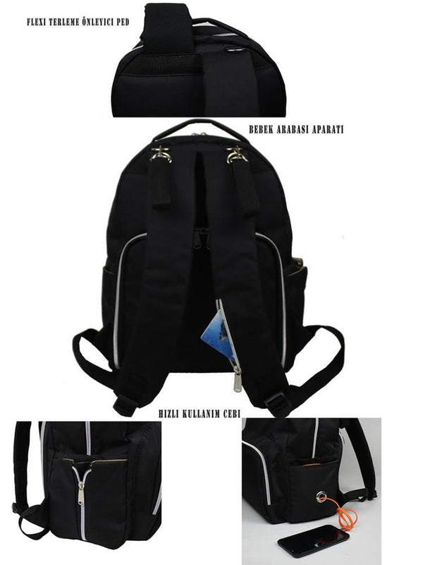 Stylo Duo Backpack Anne Çanta  - Siyah