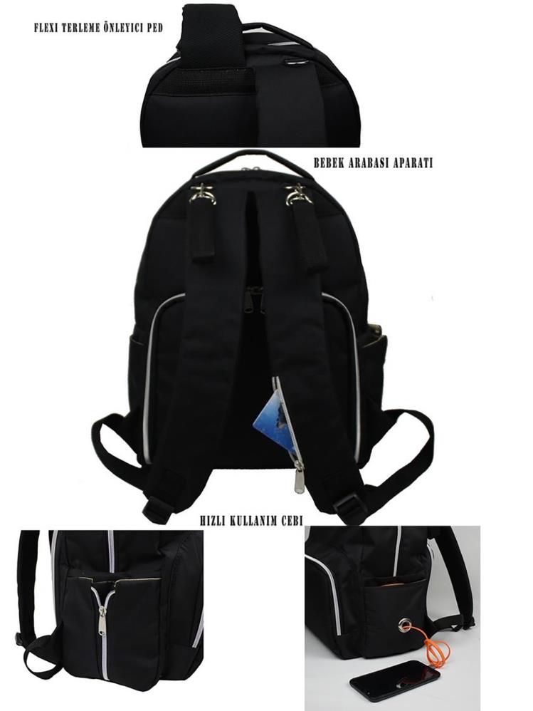 Stylo Duo Backpack Anne Çanta  - Siyah