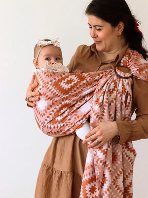 Zubu Bebek Taşıma Sling Küp Desen - Turuncu