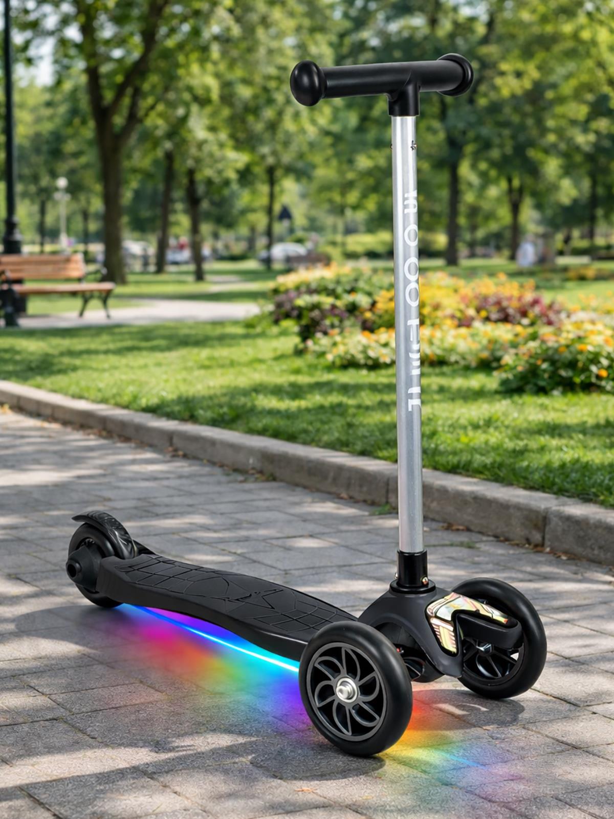 Tois ColorWase Led Işıklı 4 Kademe Ayarlanabilir 3 Tekerlekli Scooter - Siyah